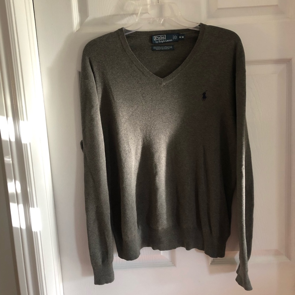 Polo by Ralph Lauren V-Neck Light Brown Medium Black Label Pullover